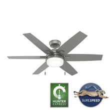 Load image into Gallery viewer, Hunter Toledo Easy Install 52-in Matte Silver Indoor Ceiling Fan with Light (6-Blade) | 51922