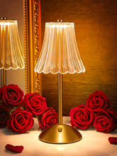 Load image into Gallery viewer, Vintage Lamp Flower Lamp, 3 Colors Nightstand Lamp Bedside Lamp, Battery Operated Lamp Cordless Lamp, Dimmable Bedside Lamps, Cordless Table Lamp