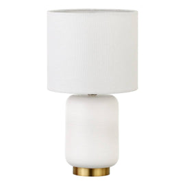 Gracie Ceramic Table Lamp Base Color: Matte White/Brushed Brass