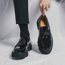 Load image into Gallery viewer, Men's Dress Shoes, Tasseled Decoration Loafers, British Style, Glossy Comfortable Shoes