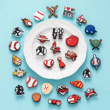 Load image into Gallery viewer, Baseball Shoe Charms Fit Clog Wristband Bracelet Decoration Sports Pins Accessories Shoe Charm For Men Women Teens Birthday Party Favor Gifts