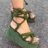 Women's Shoes 2025 Summer Fish Mouth Strap Wedge Sandals European And American Style Large Size Thick Sole Shoes